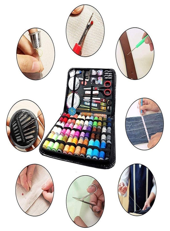 KBZONE Sewing Kit 183 PCS DIY Sewing Supplies with 38 XL Thread Spools, Scissors, Needles, Pins, for Home,Travel, School, Beginner, Adults,Emergency Accessories with All in One Portable Leather Carrying Case - Image 4